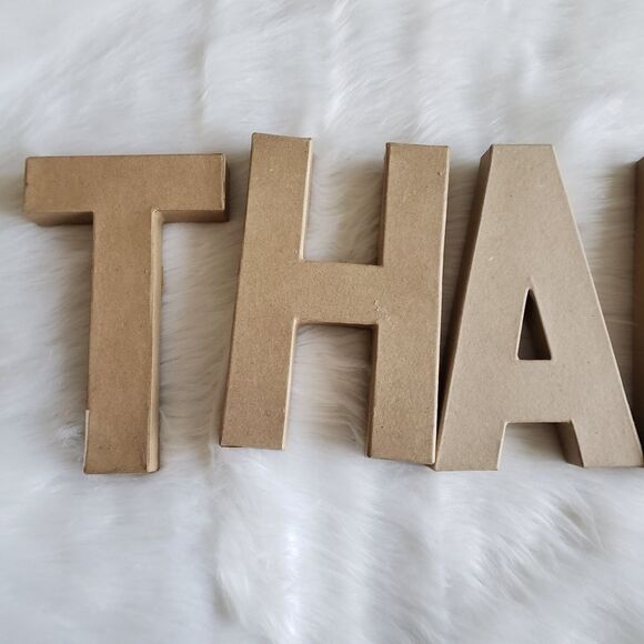 Cardboard Lettering "Thank You" – DIY Craft Letters for Decoration - Picture 7 of 10